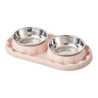 Mangeoire pour chat double avec support