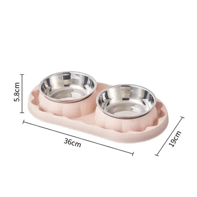 Mangeoire pour chat double avec support