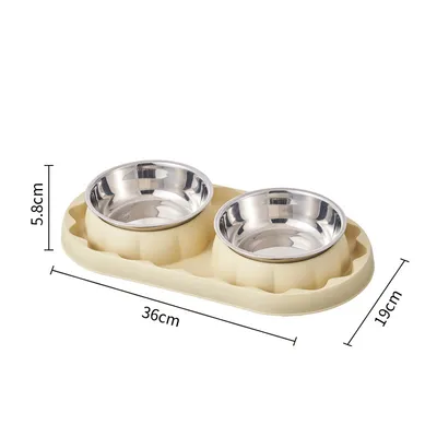 Mangeoire pour chat double avec support