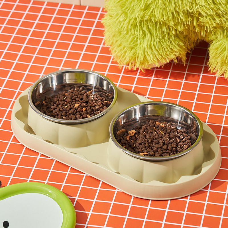 Mangeoire pour chat double avec support