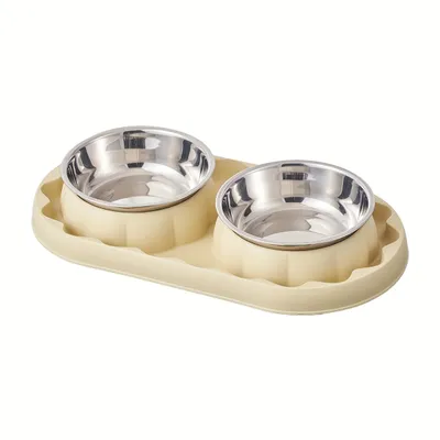 Mangeoire pour chat double avec support