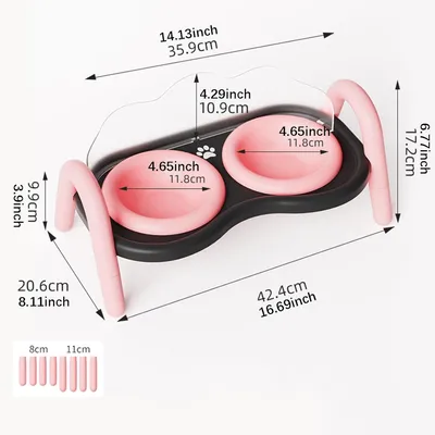 Doubles Gamelles surélevées en céramique pour chat