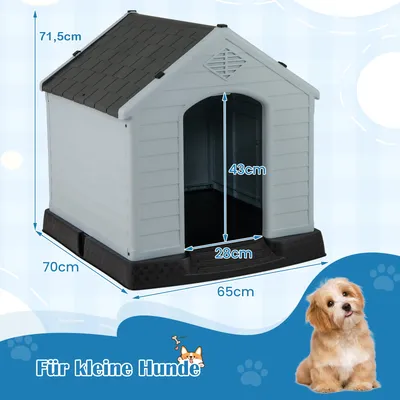 Giantex Hundehütte Aus Kunststoff, Hundehütte Mit Wasserdichtem Dach Giantex Hundehütte Aus Kunststoff, Hundehütte Mit Wasserdichtem Dach
