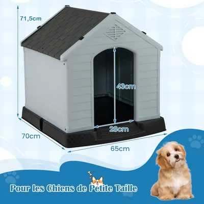 Giantex Niche pour Chien en Plastique，Maison pour Chien avec Toit Étanche