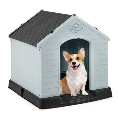 Giantex Niche pour Chien en Plastique，Maison pour Chien avec Toit Étanche