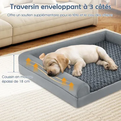 Giantex Panier Chien en Mousse en Forme d'Œuf,Housse Amovible et Lavable