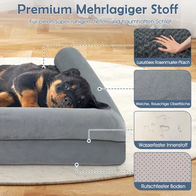 Giantex Eiförmiger Schaumstoff-Hundekorb Mit Abnehmbarem Waschbarem Bezug Giantex Eiförmiger Schaumstoff-Hundekorb Mit Abnehmbarem Waschbarem Bezug