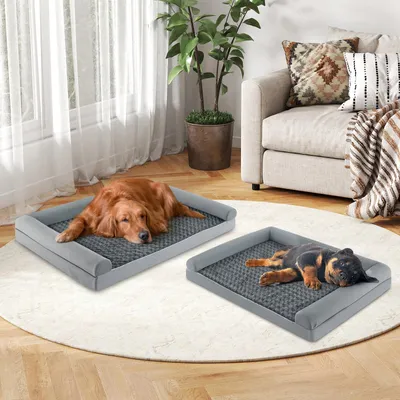 Giantex Eiförmiger Schaumstoff-Hundekorb Mit Abnehmbarem Waschbarem Bezug Giantex Eiförmiger Schaumstoff-Hundekorb Mit Abnehmbarem Waschbarem Bezug