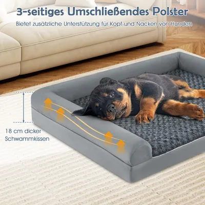 Giantex Eiförmiger Schaumstoff-Hundekorb Mit Abnehmbarem Waschbarem Bezug Giantex Eiförmiger Schaumstoff-Hundekorb Mit Abnehmbarem Waschbarem Bezug