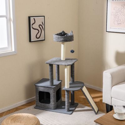 Giantex arbre à Chat, avec Lit Supérieur, Rampe à Gratter, 3 Plateformes