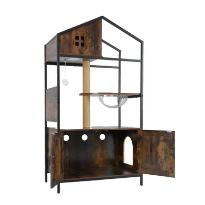 Arbre à chat Giantex, griffoir en sisal, structure métallique Arbre à chat Giantex, griffoir en sisal, structure métallique