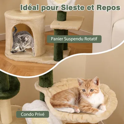Giantex Arbre a Chat en Forme de Fleur en Coton,Perchoir Rembourré