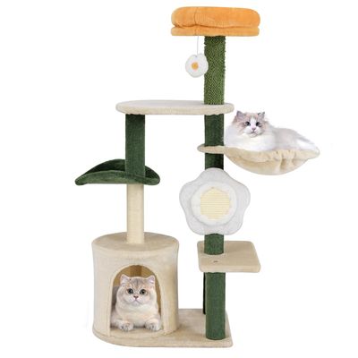 Giantex Arbre a Chat en Forme de Fleur en Coton,Perchoir Rembourré