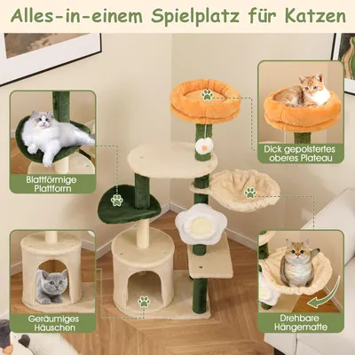 Giantex Katzenbaum In Blumenform Aus Baumwolle, Gepolsterte Sitzstange Giantex Katzenbaum In Blumenform Aus Baumwolle, Gepolsterte Sitzstange