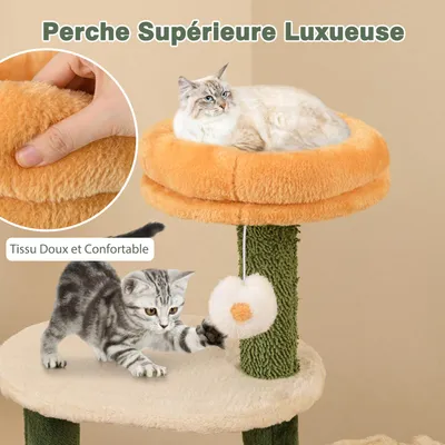 Giantex Arbre a Chat en Forme de Fleur en Coton,Perchoir Rembourré