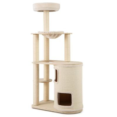 Giantex Arbre à chat 151cm,Double Nid, Perchoir, Hamac, Griffoirs en Sisal