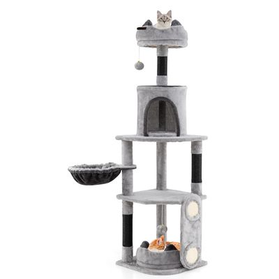 Giantex Arbre à Chat 3 Niches, Griffoirs et Planches en Sisal,Balle