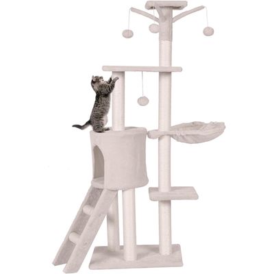 Giantex Arbre à chat 140 CM, Perchoir, Panier, Maison, Plateformes
