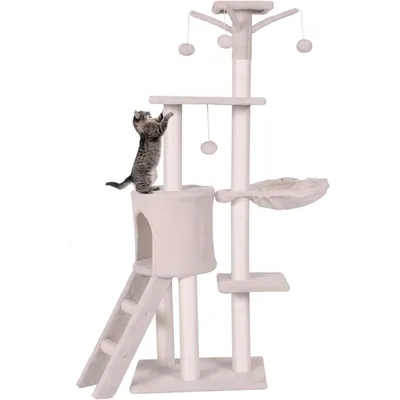 Giantex Mehrstöckiger Kratzbaum Mit Haus, Korb Und Spielzubehör