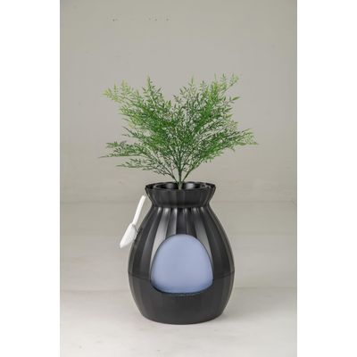 Giantex Katzentoilette 63 l, Kunstpflanze, Kieselsteine