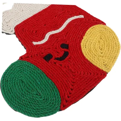 Qinhul Tapis à gratter en sisal pour chat en forme de chaussette de Noël