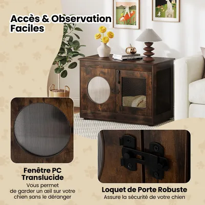 Meuble multifonctionnel pour chat Giantex, double porte, adapté aux animaux