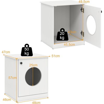 Giantex Meuble Litière Chat ,Maison Toilette Bac Cachée, Pieds