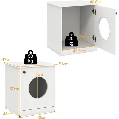 GIANTEX Meuble Litière Chat ,Maison Toilette Bac Cachée, Pieds