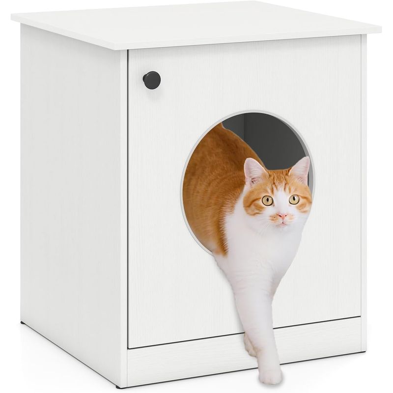 Giantex Meuble Litière Chat ,Maison Toilette Bac Cachée, Pieds