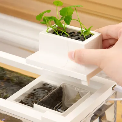 FurryFusion Aquarium de bureau à eau circulante