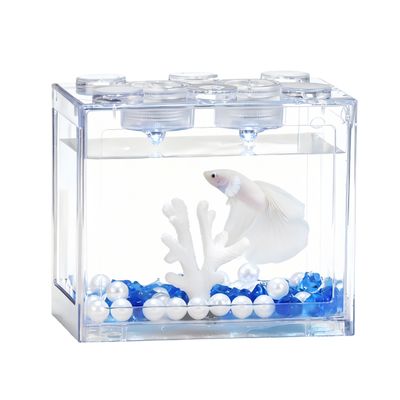FurryFusion Aquarium à poissons betta en forme de bloc de construction