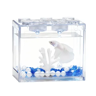 FurryFusion Aquarium à poissons betta en forme de bloc de construction FurryFusion Aquarium à poissons betta en forme de bloc de construction