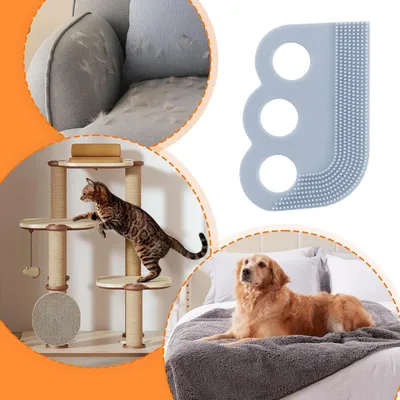 PetTribes Épilateur Anti-Poils pour Chien et Chat Gris