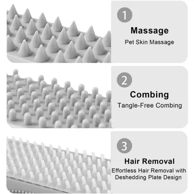 PetTribes Brosse 3-en-1 pour chien et chat - Nettoyage