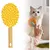 PetTribes Brosse Douce pour Chats à Poils Longs - Nettoyage Facile,Jaune