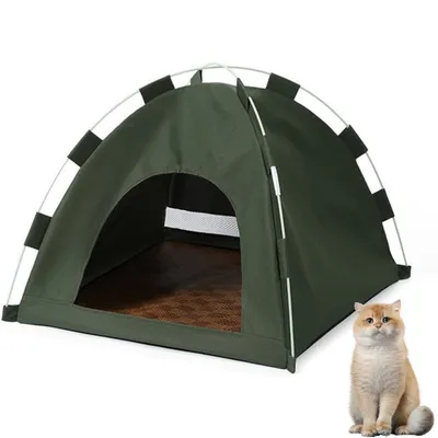 PetTribes Gato cómodo y portátil - 35x35cm Verde