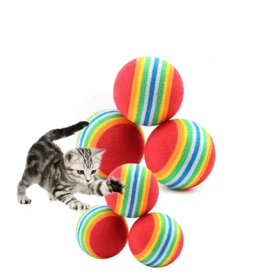 PetTribes 6 balles en mousse souple - Jouets pour chat/chien