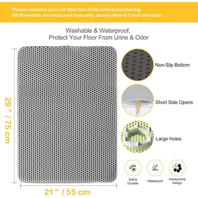 PetTribes Tapis de Litière Facile à Nettoyer