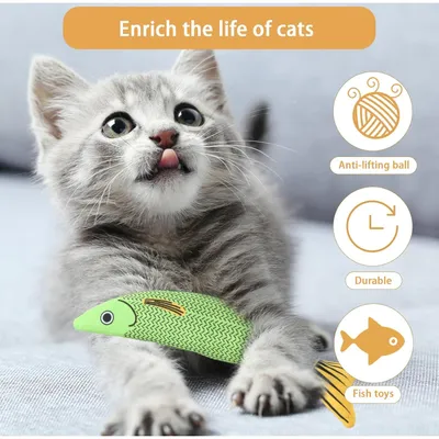 PetTribes Jouets Poisson à Cataire pour Chat - Lot de 3