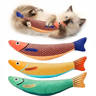 PetTribes Jouets Poisson à Cataire pour Chat - Lot de 3 PetTribes Jouets Poisson à Cataire pour Chat - Lot de 3