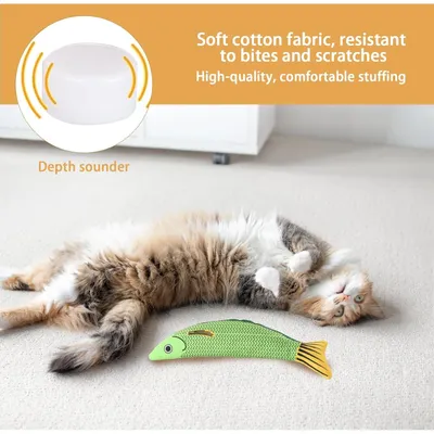PetTribes Jouets Poisson à Cataire pour Chat - Lot de 3