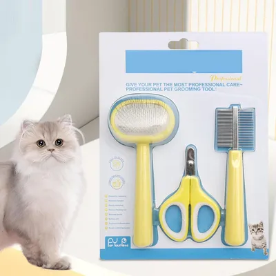 PetTribes Brosse Démêlante et Coupe-Griffes 3-en-1 pour Chats et Chiens