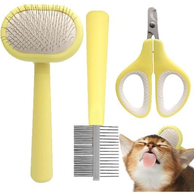 PetTribes Brosse Démêlante et Coupe-Griffes 3-en-1 pour Chats et Chiens