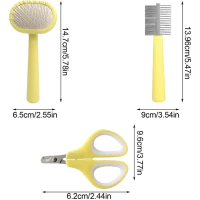 PetTribes Brosse Démêlante et Coupe-Griffes 3-en-1 pour Chats et Chiens