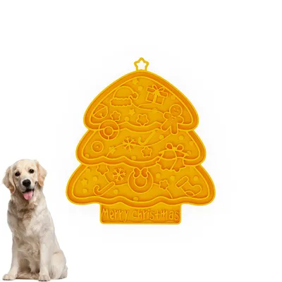 PetTribes Tapis de Léchage Silicone pour Chien et Chat - Arbre de Noël