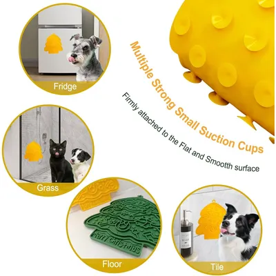 PetTribes Tapis de Léchage Silicone pour Chien et Chat - Arbre de Noël