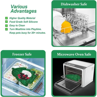 PetTribes Tapis de Léchage Silicone pour Chien et Chat - Arbre de Noël