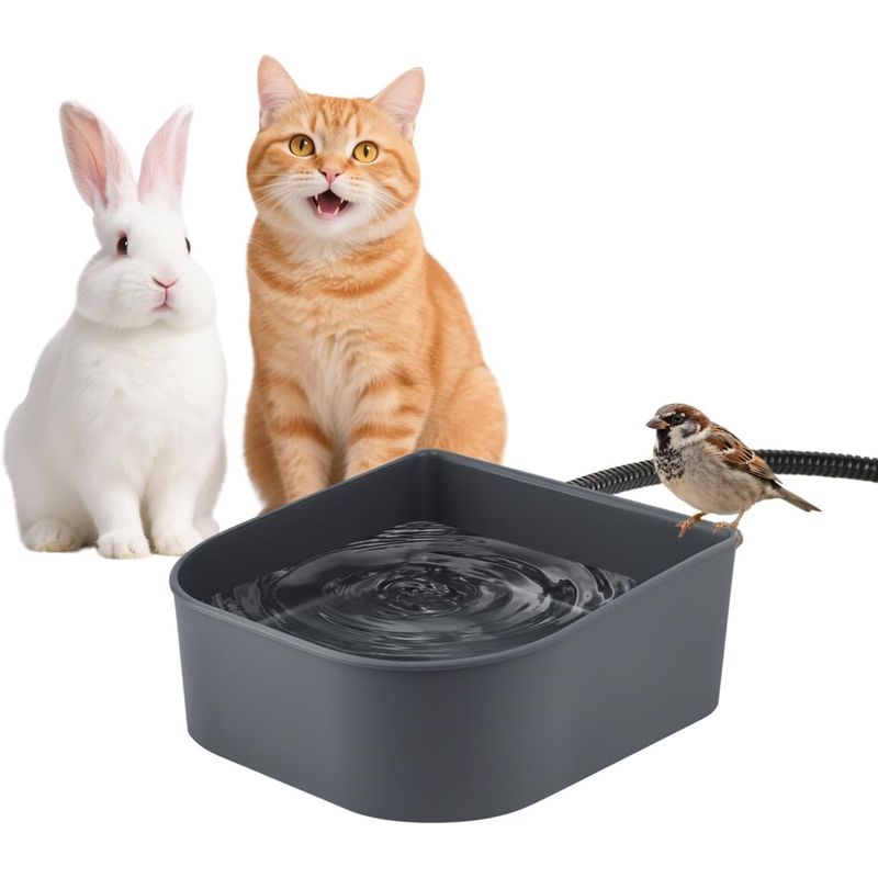 PetTribes Bol d'Eau Chauffant Anti-Gel - 1L pour Chats et Petits Animaux