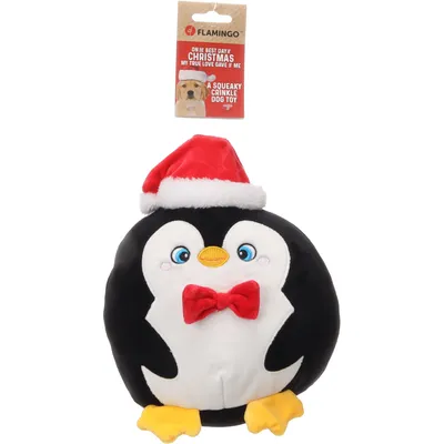 peluche Pingouin Bollo Noel Noir 25 cm H jeux pour chien