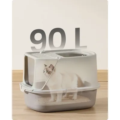 Feandrea Grand Bac à Litière pour Chatavec Pelle et Brosse Jusqu’à 15 kg